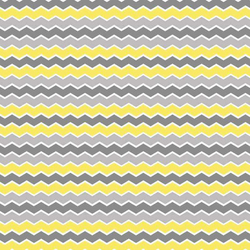 Interlocking zigzag pattern in shades of gray and yellow