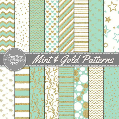 Mint & Gold Patterns