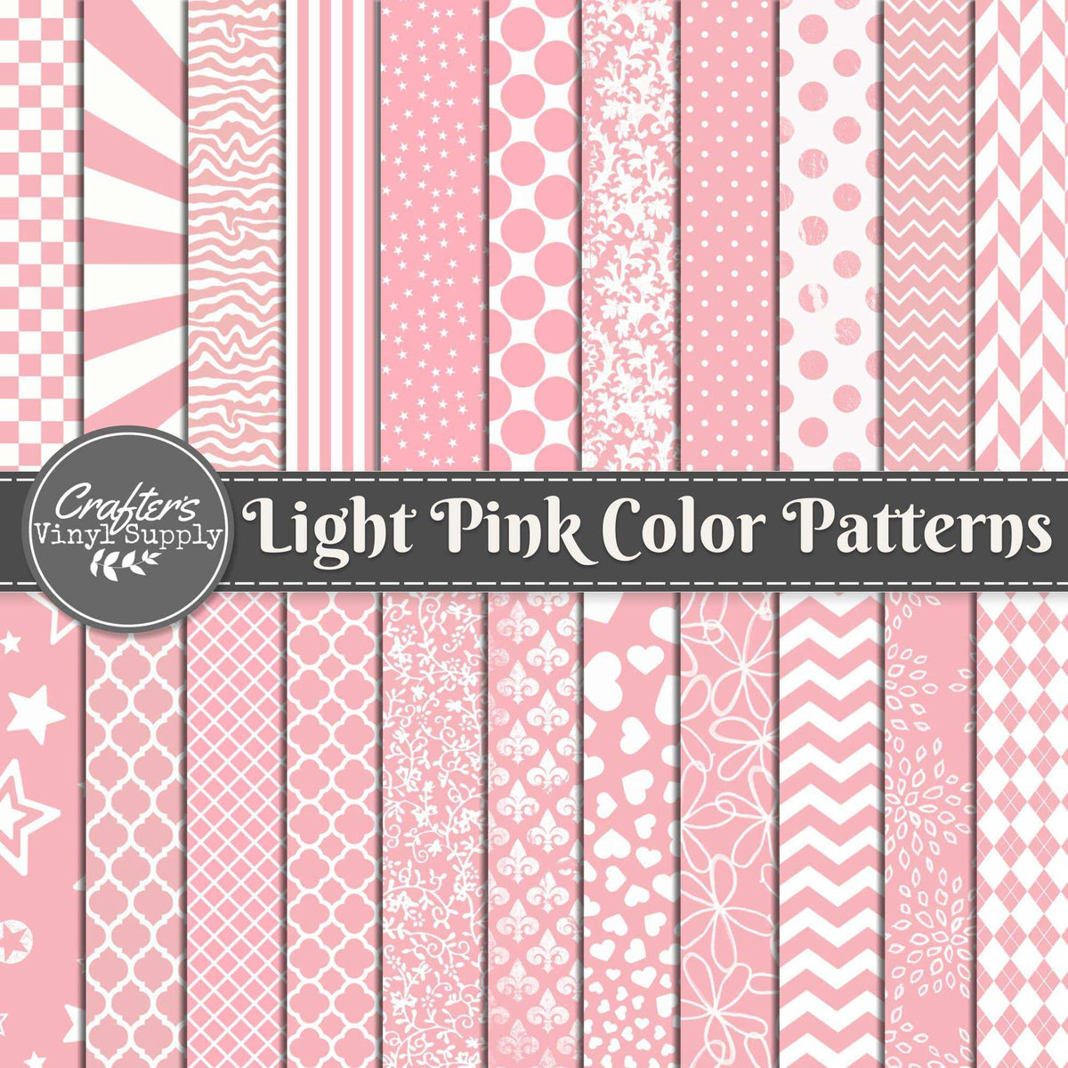 Light Musky Pink Pattern Light Pink Color Patterns – Crafter's Vinyl Supply