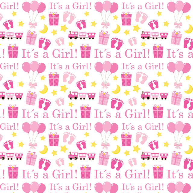 It's A Girl White - Pattern Vinyl and HTV