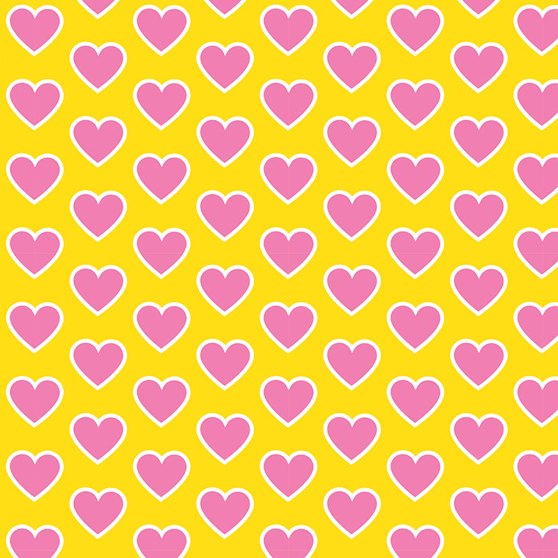 Pink Hearts on Yellow - Pattern Vinyl and HTV