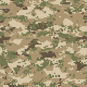 Digital camouflage pattern with earthy tones