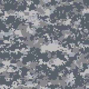 Digital pixelated urban camouflage pattern