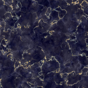 Abstract dark blue marble pattern with gold veins