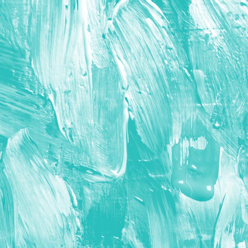 Abstract turquoise brushstrokes on canvas