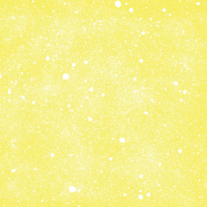 Yellow speckled pattern with various sized white dots