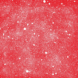 Red textured background with white speckles resembling snowflakes