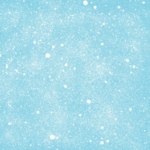 Light blue background with white snowflake pattern