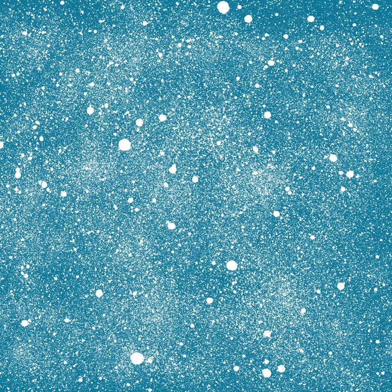 Abstract snowfall pattern on a cyan background with glitter texture