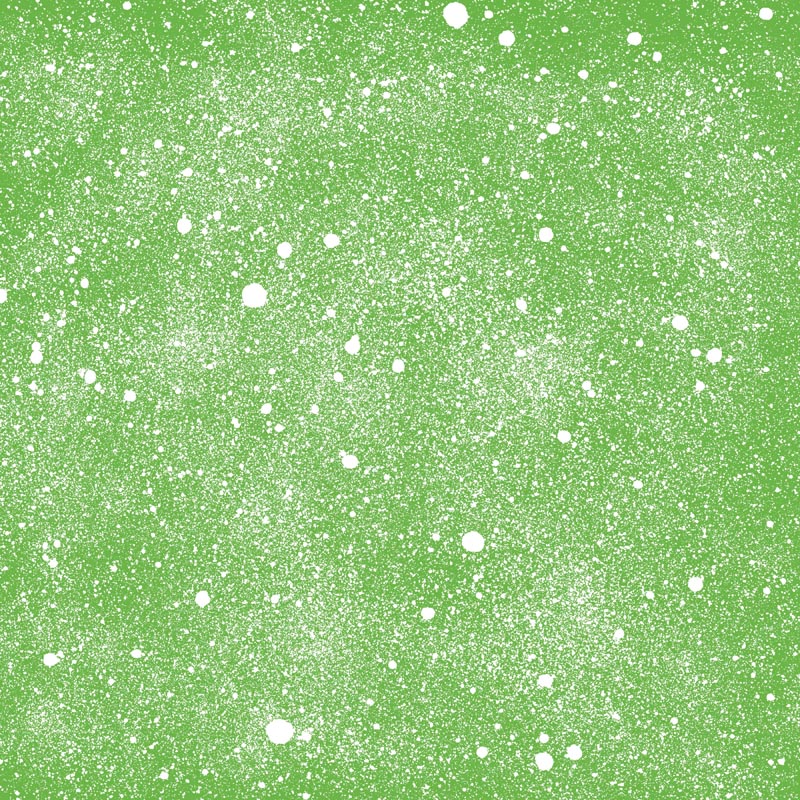 Green background with white speckles resembling a meadow with light snow