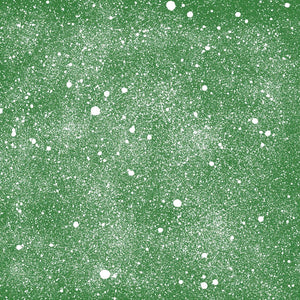 Abstract snowy green background with white speckles and dots