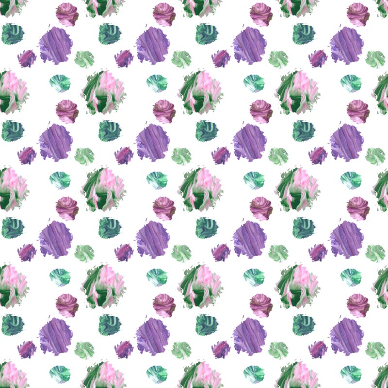 Watercolor floral pattern with purple, pink, and green hues