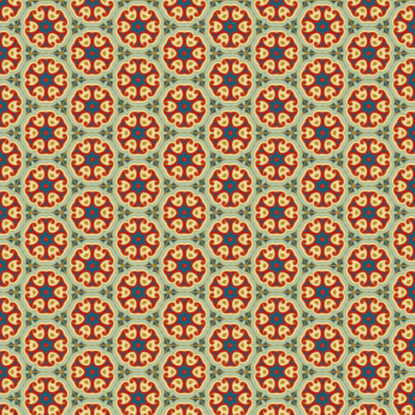 Complex vintage medallion pattern in autumnal tones