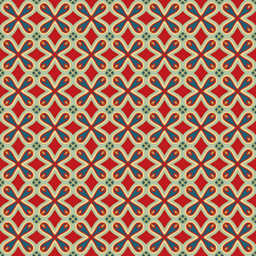 Intricate floral tile pattern with a warm vintage palette
