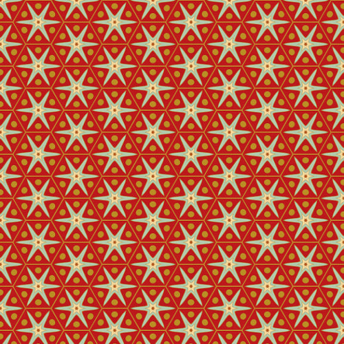 Repeated star pattern on a red background
