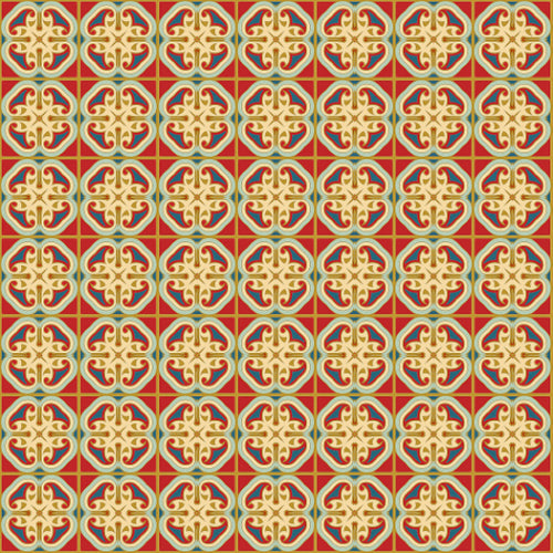 Symmetric floral pattern in vintage colors