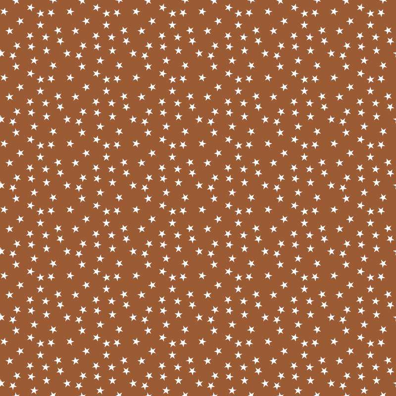 Small white stars on a sienna brown background