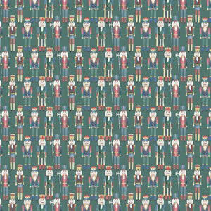 Seamless background pattern of colorful nutcracker soldiers