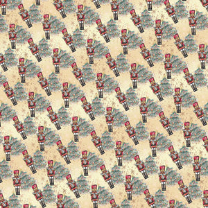 A repeating pattern of vintage-style toy soldiers on a textured background