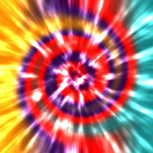 Blurry tie-dye starburst pattern with radiating colors