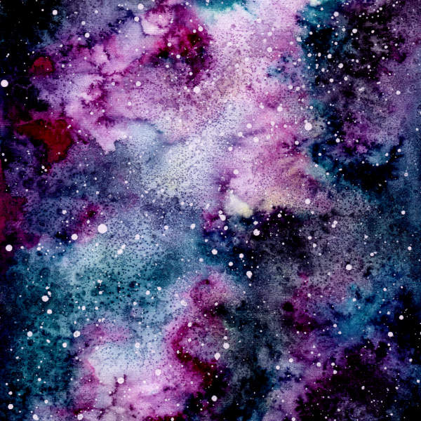 Abstract watercolor pattern resembling a starry galaxy