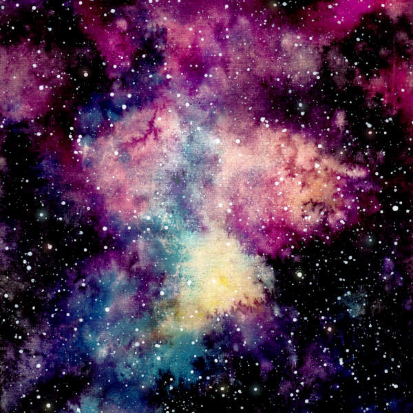 Cosmic galaxy pattern with stars