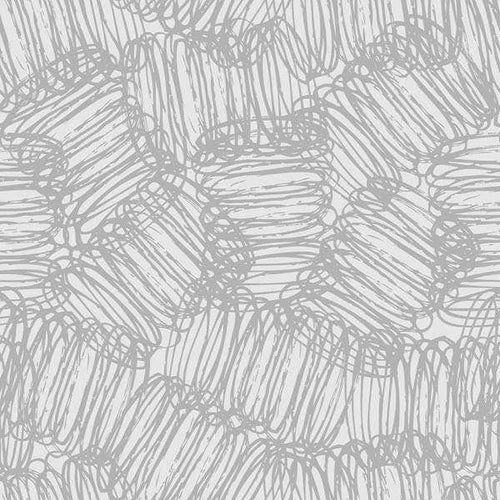 Abstract hand-drawn lines and loops pattern in shades of gray
