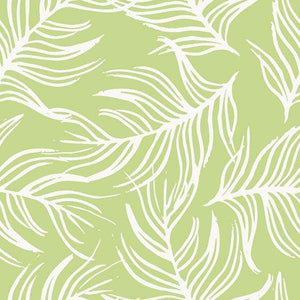 Leaf pattern in white on a lime green background