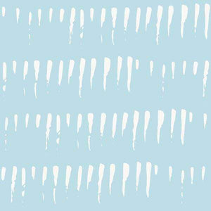 Abstract blue background with white vertical drip patterns