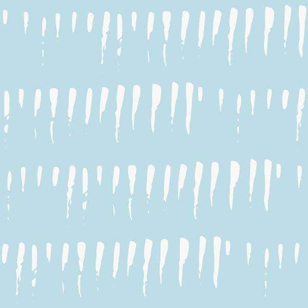 Abstract blue background with white vertical drip patterns