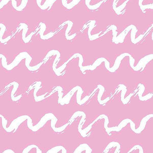 Pink background with abstract white wave strokes