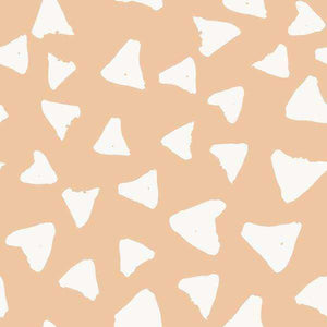 Abstract white triangles on a peach background