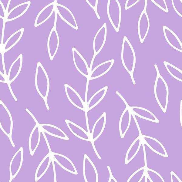 Simplistic lavender and white leaf pattern