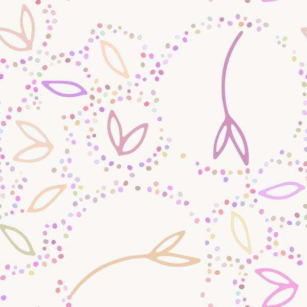 Abstract floral and confetti pattern