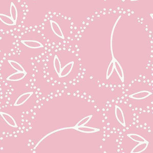Abstract floral pattern on a pink background