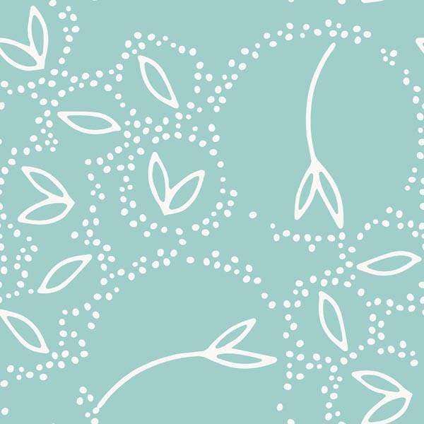 Abstract pastel leaves and dots pattern