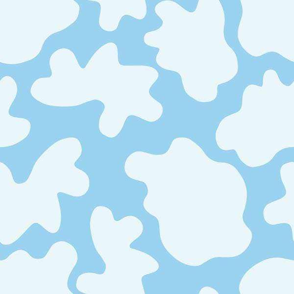 Abstract fluffy white cloud pattern on light blue background