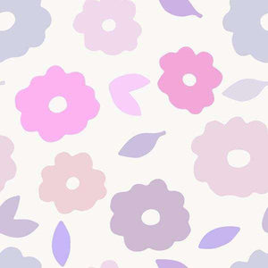 Soft pastel floral pattern with leaves