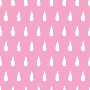 White raindrop pattern on pink background