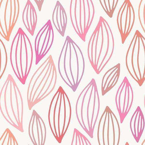 Assorted hand-drawn leaves pattern in pastel colors