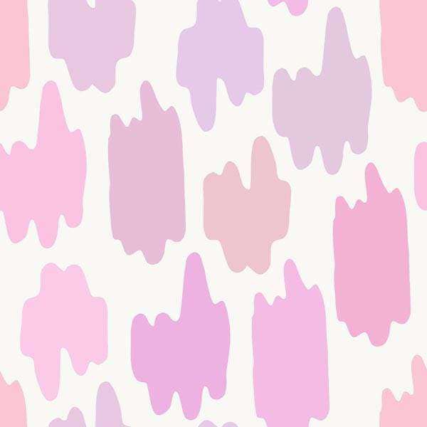 Abstract pastel pink and purple blot pattern on white background