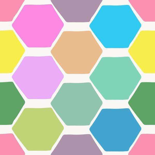 Colorful geometric hexagon pattern