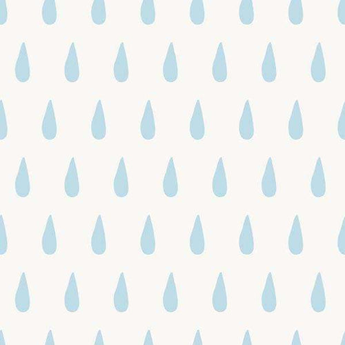 Simplified blue raindrops on a light gray background
