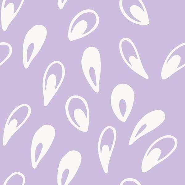 Abstract white swirls on a lavender background