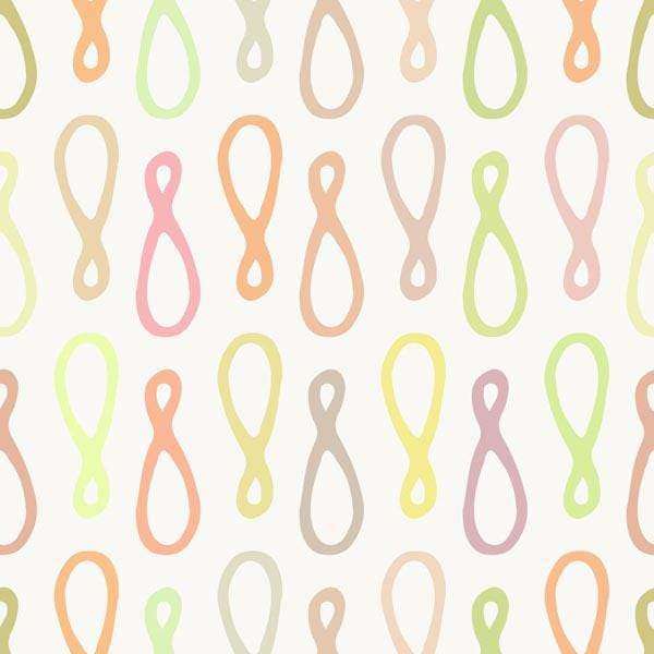 Assorted pastel loops on a cream background