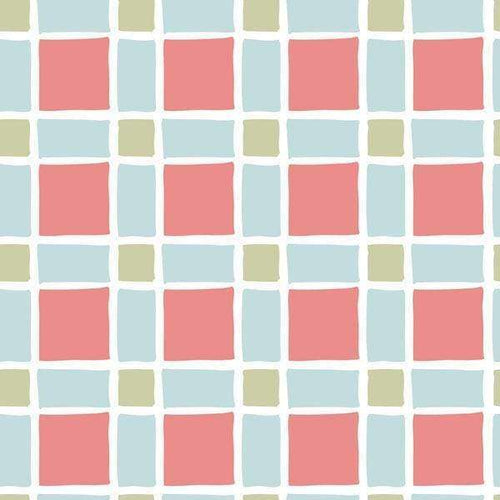 Square pattern in soft pastel shades with grid layout