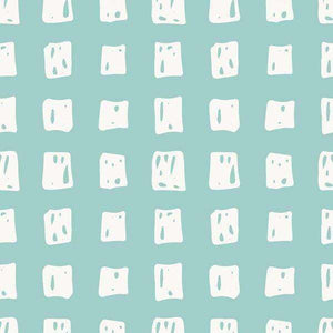 Abstract hand-drawn doodle pattern on aqua background