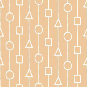 Abstract geometric shapes pattern on a peach background
