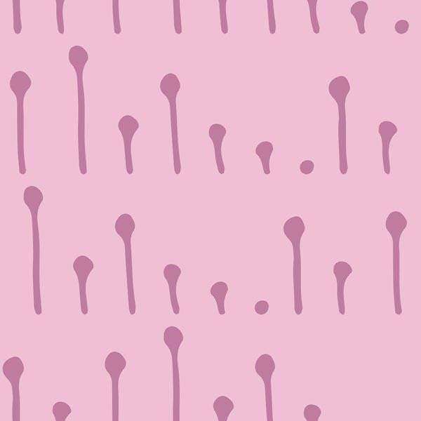 Pink background with darker pink spoon and dot pattern