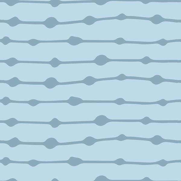 Seamless blue wavy lines pattern on a pale background